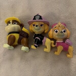 Lot Of 3 Paw Patrol Figures Rubble & 2 Skye